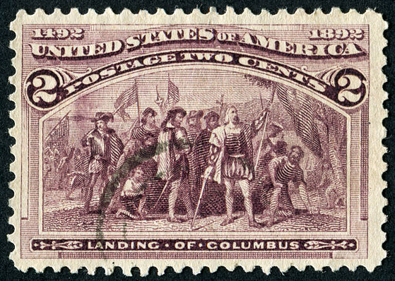 콜럼버스 신대륙 도착 400주년 기념 우표. 1892년에 발행됐다. 