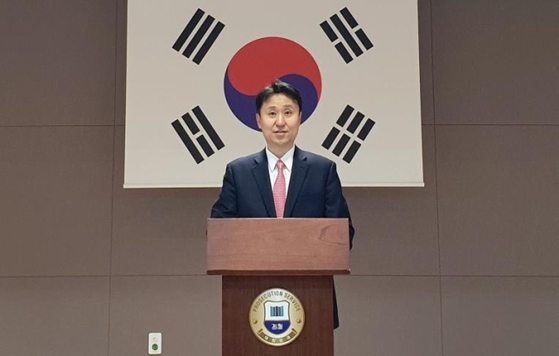 구승모 초대 의정부지검 남양주지청장이 취임식에서 인사말을 하고 있다. [연합]