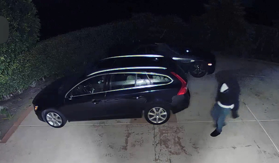 한인 소유의 BMW 차량을 훔치는 절도범의 모습이 집에 설치된 보안카메라에 잡혔다. [독자 제공]