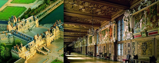 퐁텐블로 성(Chateau de Fontainebleau) 외관과 랜드마크 Francois I gallery. 출처: 퐁텐블로 성