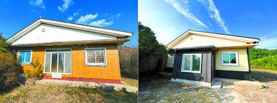 전남 강진군 병영면 한 빈집(왼쪽)이 군 리모델링 지원 사업으로 새단장한 모습(오른쪽)을 보이고 있다. [사진 강진군]