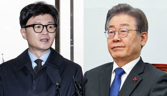 한동훈 전 법무부 장관(왼쪽), 이재명 더불어민주당 대표. 김성룡 기자