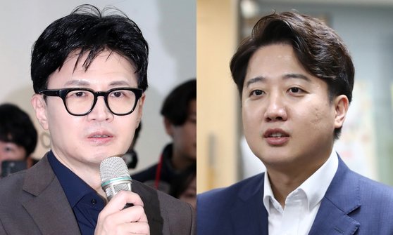 한동훈 법무부 장관(왼쪽)과 이준석 전 국민의힘 대표. 연합뉴스