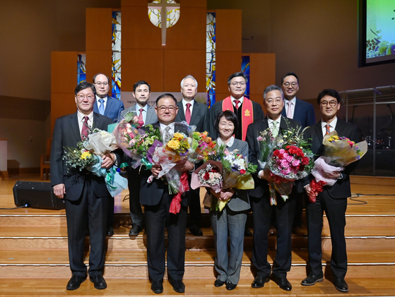 연합장로 임직식 후 신임 장로들이 한자리에 모였다. [연합장로교회 제공]