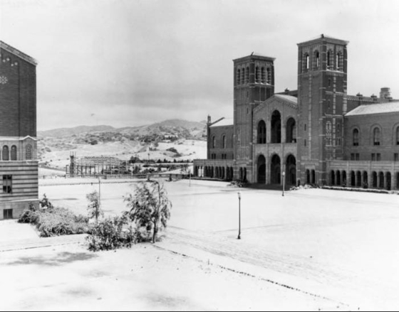 LA 지역에 눈이 내린 사진을 모아봤습니다. 1932년 UCLA 캠퍼스.       [Traffic News Los Angeles]