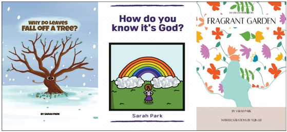 (왼쪽부터) ‘나무에서 잎이 왜 떨어지나요?’, ‘하나님이 있다는 것을 어떻게 알아요?’, ‘향기로운 정원’.
