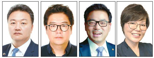 47대 LA상의 회장단 후보. 왼쪽부터 김봉현, 김경현, 김재항, 김지나.