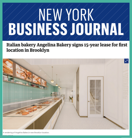 안젤리나 베이커리 브루클린 지점 오픈을 소개한 '뉴욕 비즈니스저널' 웹페이지. [사진 QB 호스피탈리티]