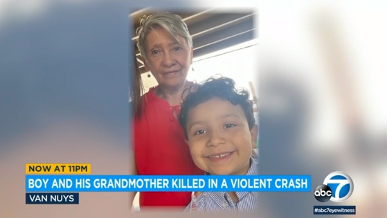 역주행 차량에 할머니와 손자가 함께 숨지는 사고가 밴나이스 지역에서 4일 발생했다. [ABC7 뉴스]