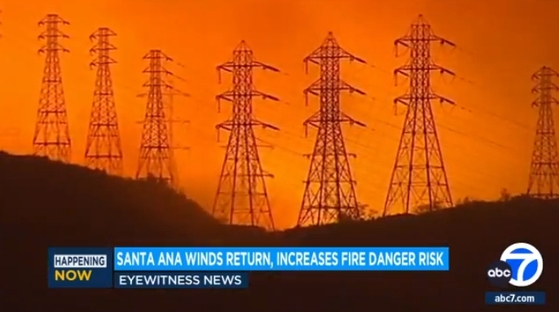전력공급업체 에디슨(SCE)은 8일 샌타애나 강풍으로 인한 산불 발생을 예방하는 차원에서 관내 7만3000가구에 대해 단전을 실시할 수 있다고 경고했다. [ABC7 뉴스]