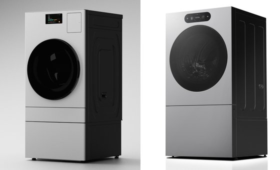 삼성전자(왼쪽)과 LG전자가 각각 출시한 세탁건조기 신제품. 사진 각사