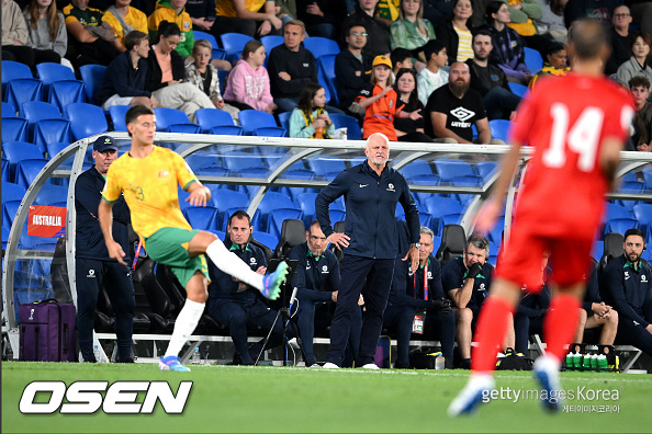 GOLD COAST, AUSTRALIA - SEPTEMBER 05: Australian Head Coach Graham Arnold looks on during the round three 2026 FIFA World Cup AFC Asian Qualifier match between Australia Socceroos and Bahrain at Robina Stadium on September 05, 2024 in Gold Coast, Australia. (Photo by Matt Roberts/Getty Images)