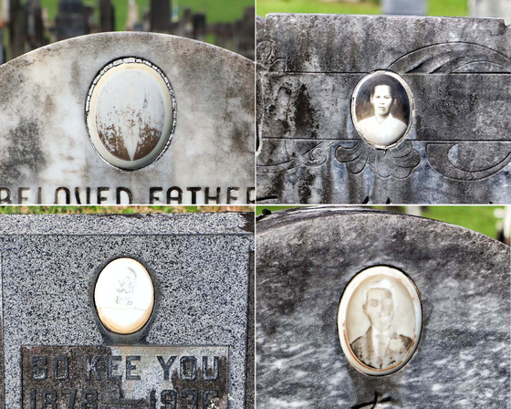 알라에 공동묘지에서도 묘비에 붙어있는 초기 한인 이민자들의 사진을 찾아볼 수 있다.