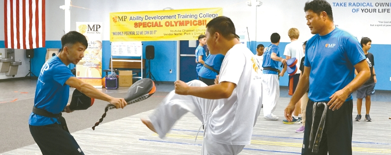지난 10월 MP능력개발훈련원이 주최한 스페셜 올림픽의 태권도 시범 모습.