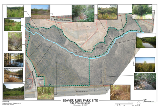 2008년에 발표한 비버 루인 습지 공원 마스터플랜 중 지도 일부.