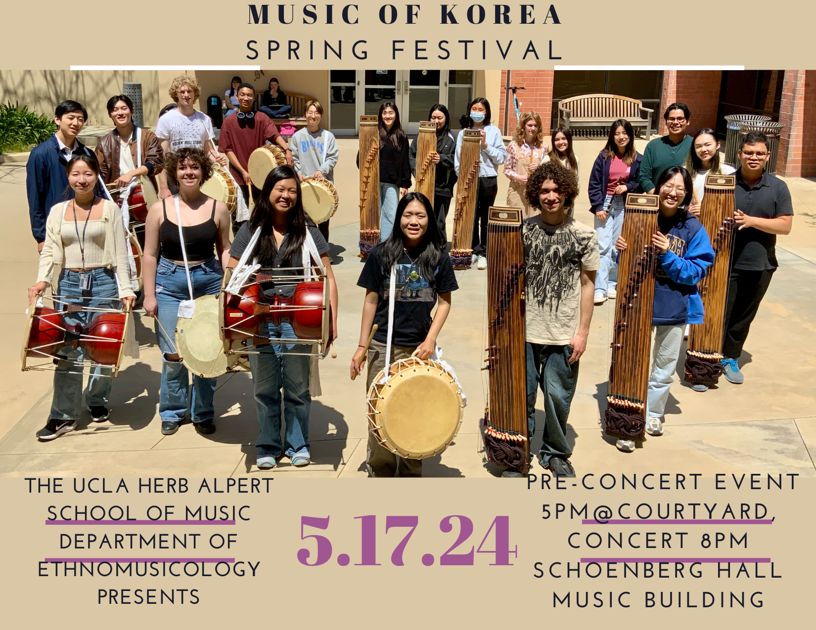 UCLA 봄축제 한국음악 앙상블 공연 포스터
