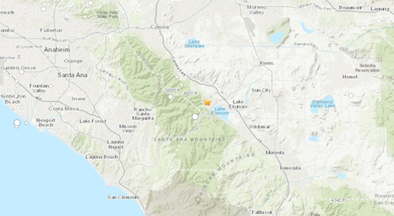 15일 오전 지진이 발생한 레이크 엘시노어 지역 [NBC4 캡처]