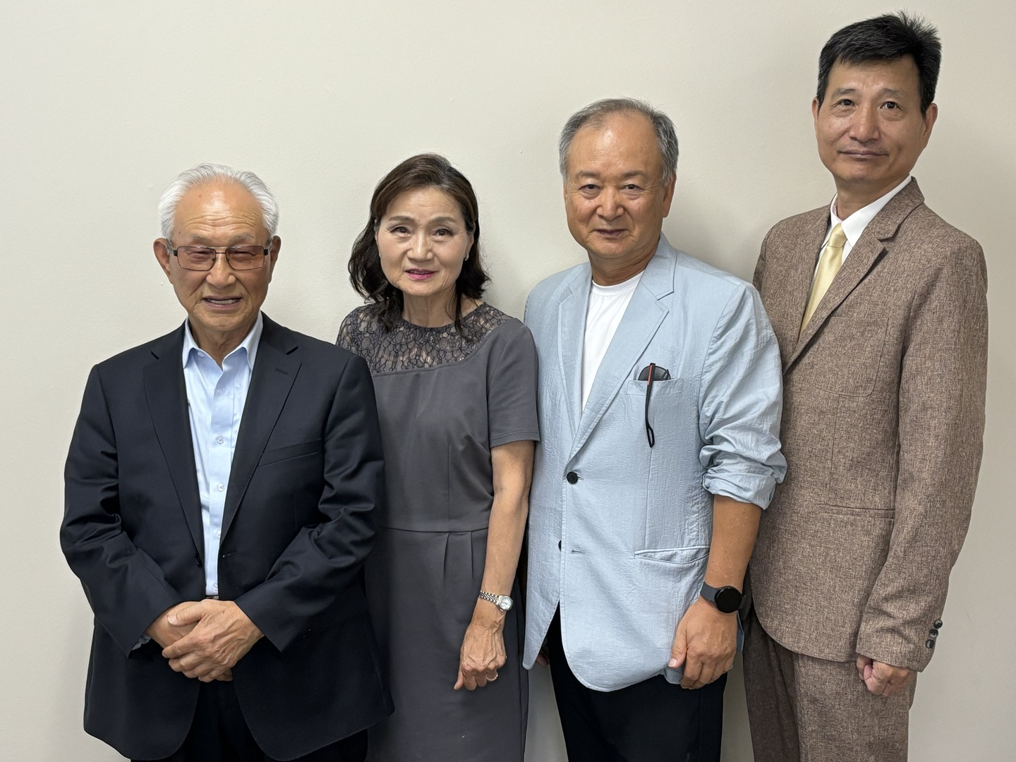 오는 9월 9일 열리는 기금모금 골프대회를 준비하고 있는 (왼쪽부터) 박형만 미주 총재, 제인 안 회장, 유재학 부회장, 그란트 신 사무총장.