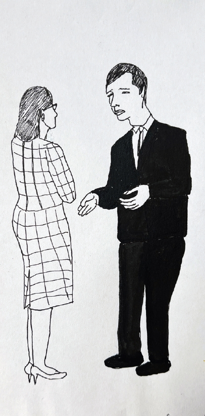 couple-6 1996, sumi ink on paper, 8.5x5.5 inches