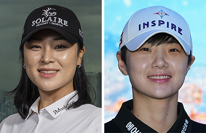 LPGA 투어 신인왕을 노리는 윤이나(왼쪽)와 재기를 노리는 박성현. [사진 KLPGA]