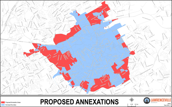 로렌스빌 시 확장안 지도. [홈페이지 출처]
