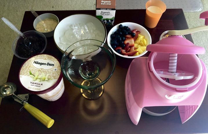 The ingredients that we used to create our traditional Korean patbingsu. [Source: Author, Joanne Chae ]