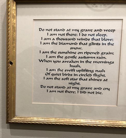 A poem that has been placed in a plaque delicately in front of a studio that dedicated itself to Gabriella Axelrad and The Gabriella Foundation. [Source: Author, Joanne Chae]