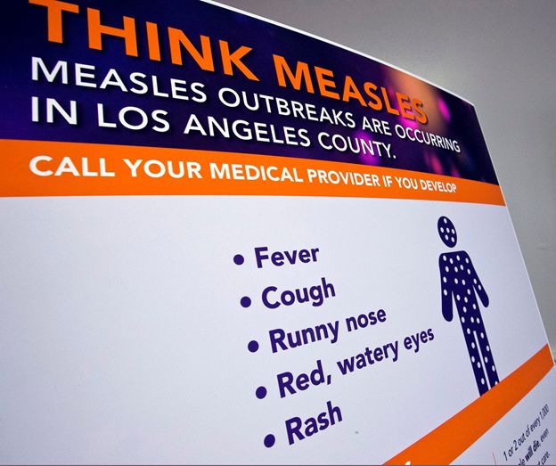 The number of measles cases has spiked this year, largely due to lack of vaccinations. Source: Associated Press, Damian Dovarganes
