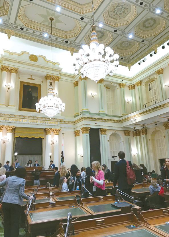 The Senate Chambers in California&#60471;s Capitol Building&#60420; where we got to debate
bills and eventually pass on to our Youth Governor&#60419; [Source: Kristen Sung]