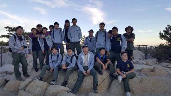 Boy Scouts Troop 173 is shown from one scenic overlook at Mt. San Jacinto State Park.