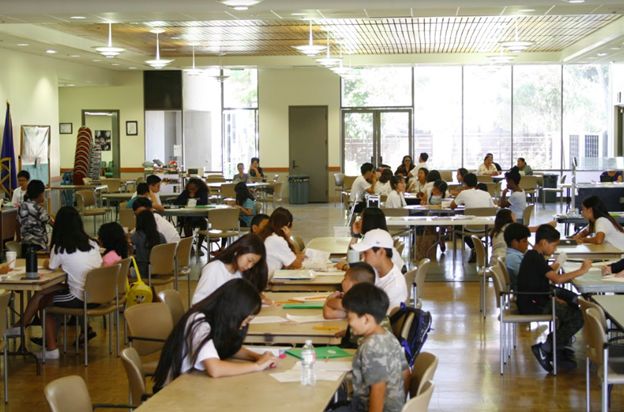 Students and tutors study diligently on a Saturday morning at the Buena Park Community Center.[Source: Author, Stella Hong]
