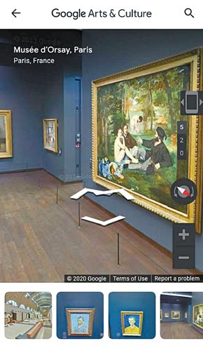 구글 Arts & Culture 의 오르세 미술관 가상 투어 페이지.