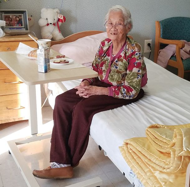 105세 고령에도 불구하고, 코로나19를 극복한 임은식 할머니. [사진 임은식 할머니 가족]