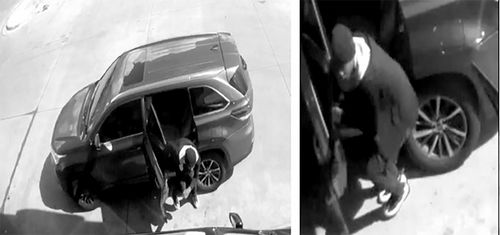 귀넷 카운티 주유소에서 차량 내 귀중품을 훔쳐 달아나는 절도범의 모습이 CCTV에 찍혔다. 출처= 귀넷 경찰서 