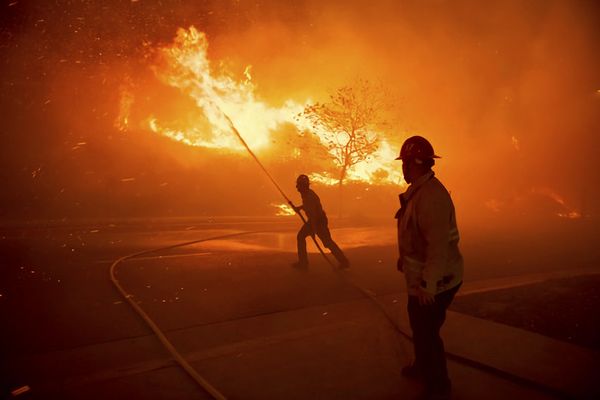  고온건조하고 초속 30마일에 달하는 샌타애나 강풍이 불기 시작하면서 산불 가능성이 크게 높아지자 샌디에이고 개스&전기사가 일부 지역에 대한 강제 단전 조치를 적극 고려하고 있다.