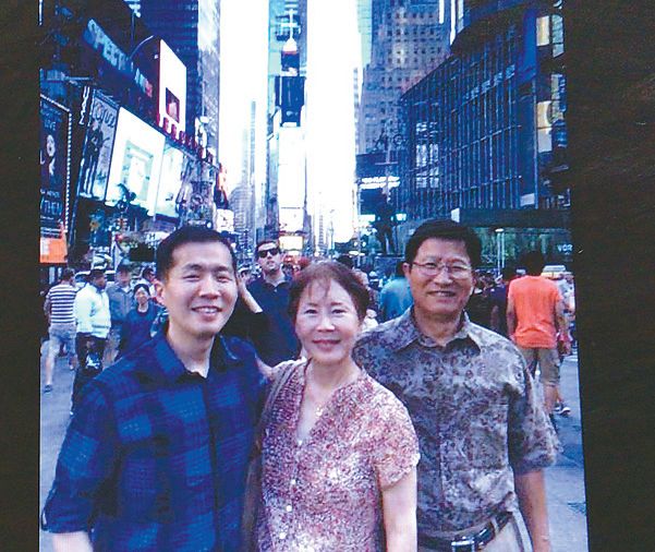 정 감독과 뉴욕 여행서 찍은 사진.