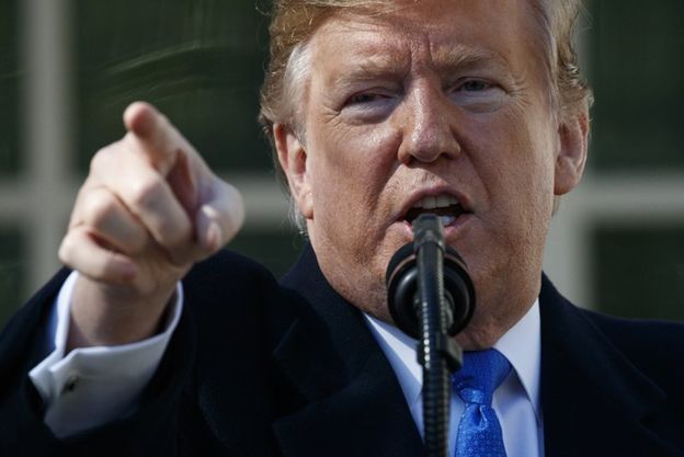 President Trump speaks at a White House event to declare a national emergency along the U.S.-Mexico border. Associated Press, Evan Vucci