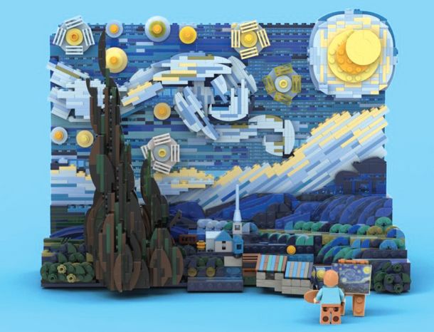레고로 표현된 반 고흐의 '별이 빛나는 밤' [레고 공식 블로그]