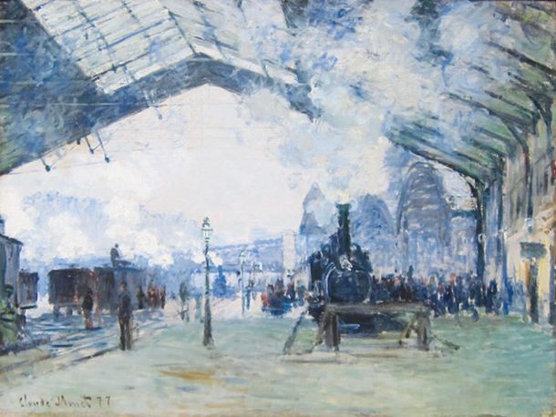 끌로드 모네, 노르망디발 기차의 도착, 생라자르 역, 1877, 캔버스에 유화, 60.3 x 80.2cm, 아트 인스티튜트 오브 시카고, 사진 구글 아트 프로젝트