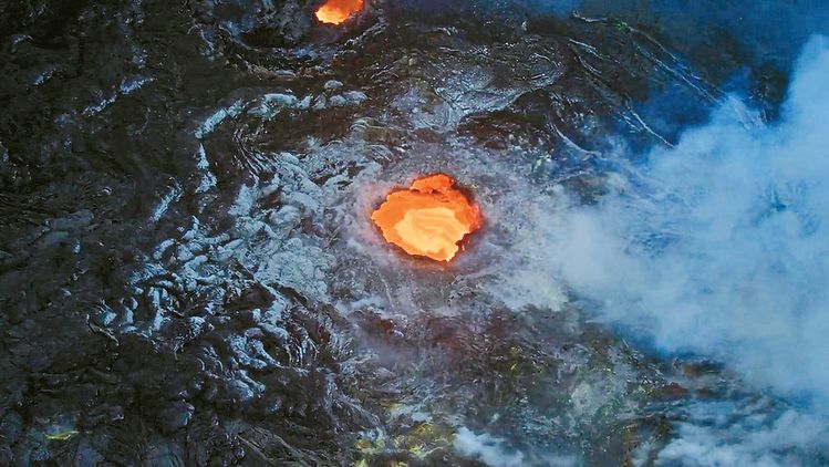 하와이 화산 국립공원…세계에서 가장 활발한 활화산인 킬라우에아 산에서는 곳곳에서 분출되는 용암을 직접 관찰할 수 있다. [구글 아트&컬처 캡처]