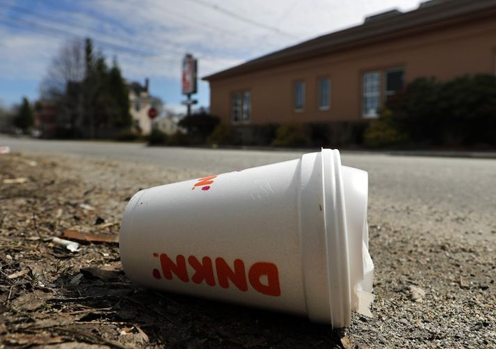 Styrofoam cups are in the top 10 of commonly littered items in the US.[Source: Associated Press, Robert F. Bukaty]