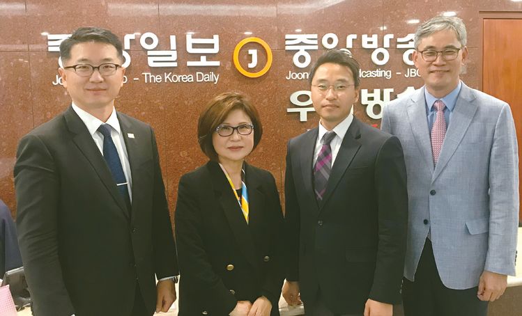YG CEO 연우회 2020년 회장단이 출범했다. 왼쪽부터 조성연 재무, 김진선 회장, 앤드루 이 사무총장, 박철민 부회장. 